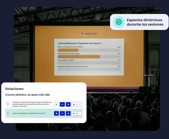 Interacción en directo durante una sesión en la app de Meetmaps