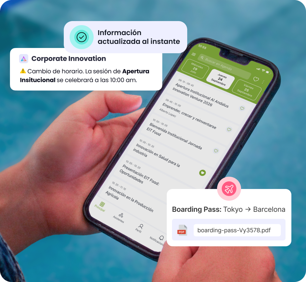 Guía del asistente en la app de Meetmaps